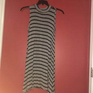 Gray and black dress